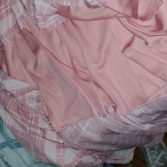 NWT Francesca's Mi Ami Pastel Plaid High Low Wrap Dress - Picture 13 of 14